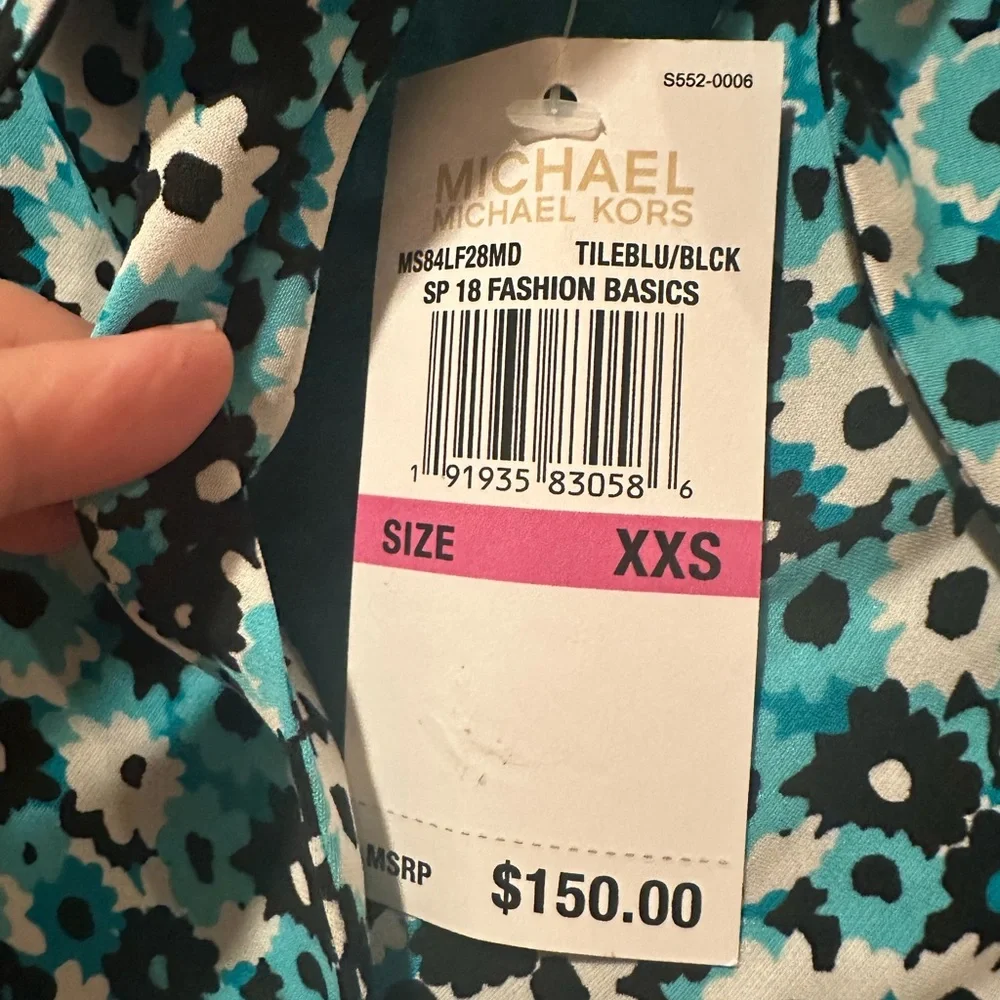 Michael Kors Floral Tie Neck Blouse- NWT - Picture 2 of 5